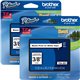 Brother P-touch TZe Laminated Tape Cartridges - 3/8" Width - Rectangle - White - Polyester Film, Polyethylene Terephthalate (PET