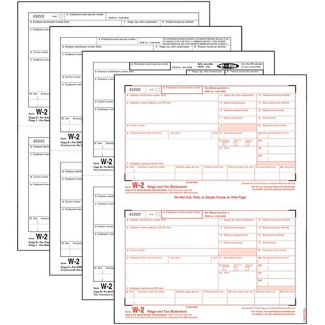 TOPS Laser W-2 Forms Kits - 4 PartCarbonless Copy - 5.50" x 8.50" Sheet Size - White Sheet(s) - 50 / Pack