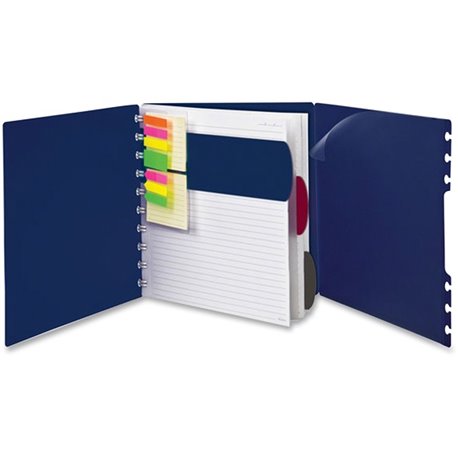 TOPS Ampad Versa Crossover Notebook - Letter - 60 Sheets - Spiral - 24 lb Basis Weight - Letter - 8 1/2" x 11" - NavyPoly Cover 