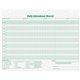 TOPS Daily Employee Attendance Record Form - 50 Sheet(s) - 11" x 8.50" Sheet Size - 3 x Holes - White - White Sheet(s) - Green P