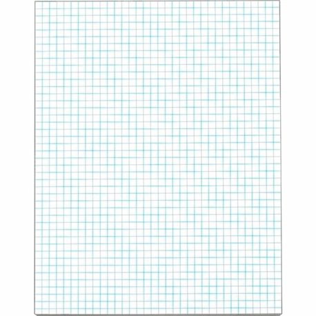 TOPS Graph Pad - 50 Sheets - Both Side Ruling Surface - Ruled Blue Margin - 20 lb Basis Weight - Letter - 8 1/2" x 11" - White P