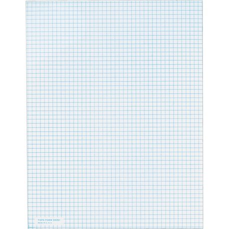 TOPS Graph Pad - 50 Sheets - Both Side Ruling Surface - 20 lb Basis Weight - Letter - 8 1/2" x 11" - White Paper - 1 / Pad