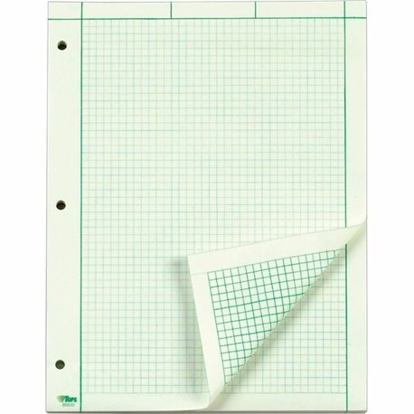 TOPS Engineering Computation Pad - 100 Sheets - Stapled/Glued - Back Ruling Surface - Ruled Margin - 15 lb Basis Weight - Letter