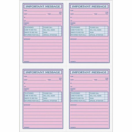 TOPS 4CPP Important Phone Message Book - 400 Sheet(s) - Spiral Bound - 2 PartCarbonless Copy - 8.25" x 11" Sheet Size - White - 