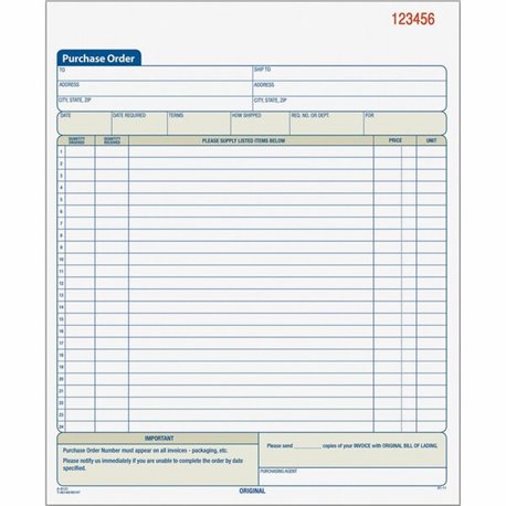 TOPS Carbonless 2-Part Purchase Order Books - 50 Sheet(s) - Wire Bound - 2 PartCarbonless Copy - 8.38" x 10.19" Sheet Size - Ass