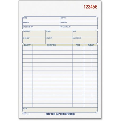 TOPS 3-part/15-item Sales Order Book - 50 Sheet(s) - 15 lb - 3 PartCarbonless Copy - 7.94" x 5.56" Form Size - White, Canary, Pi