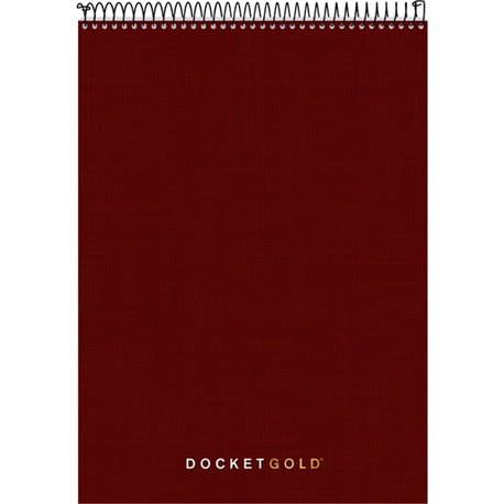 TOPS Docket Heavyweight Wirebound Planner - 70 Sheets - Wire Bound - 20 lb Basis Weight - 8 1/2" x 11 3/4" - White Paper - Burgu