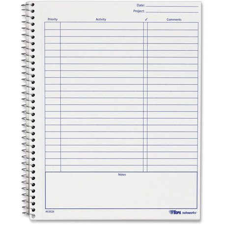 TOPS Noteworks Project Planner - 6 3/4" x 8 1/2" White Sheet - Wire Bound - Poly, Plastic, Chipboard - Metallic Gold CoverPerfor