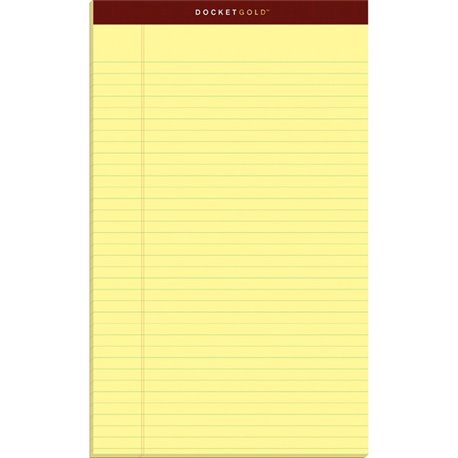 TOPS Docket Gold Legal Pads - Legal - 50 Sheets - Double Stitched - 0.34" Ruled - 20 lb Basis Weight - Legal - 8 1/2" x 14" - Ca