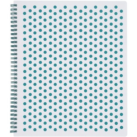 TOPS Polka Dot Design Spiral Notebook - Double Wire Spiral - College Ruled - 3 Hole(s) - 11" x 9" - Teal Polka Dot Cover - Micro