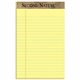 TOPS Second Nature Recycled Jr Legal Writing Pad - 50 Sheets - 0.28" Ruled - 15 lb Basis Weight - Jr.Legal - 5" x 8" - Canary Pa