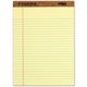 TOPS Letr-trim Perforated Legal Pads - 50 Sheets - Double Stitched - 0.34" Ruled - 16 lb Basis Weight - 8 1/2" x 11 3/4" - Canar