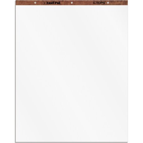 TOPS Plain Paper Easel Pads - 50 Sheets - Plain - 16 lb Basis Weight - 27" x 34" - White Paper - Perforated, Bond Paper, Leather