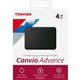 Toshiba Canvio Advance HDTCA40XK3CA 4 TB Portable Hard Drive - External - Black - USB 3.0 - 1 Pack