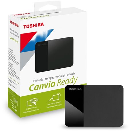 Toshiba Canvio Ready HDTP340XK3CA 4 TB Portable Hard Drive - External - Black - Desktop PC, Notebook Device Supported - USB 3.0 