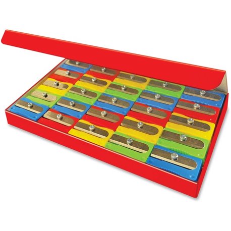 Eisen Sharpener Classroom Pack - 1 Hole(s) - 0.5" Height x 1" Width x 0.6" Depth - Assorted - 25 / Box