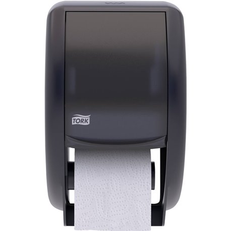 TORK Bath Tissue Roll Twin Dispenser - Roll Dispenser - 12.8" Height x 7.5" Width x 7" Depth - Plastic - Smoke - Translucent, Ea