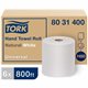 TORK Universal Hand Towel Roll - 1 Ply - 8" x 800 ft - 7.80" Roll Diameter - Natural, White - Paper - Embossed - For Hand - 6