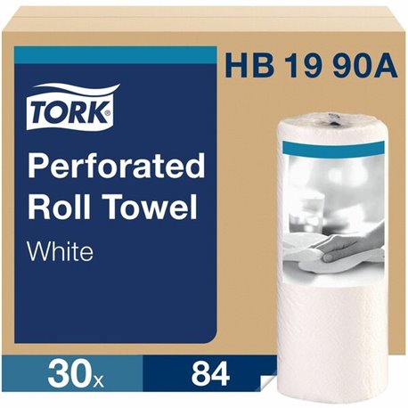 TORK Perforated Towel Rolls - 2 Ply - 11" x 63 ft - 84 Sheets/Roll - 4.40" Roll Diameter - Fiber - 30 / Carton