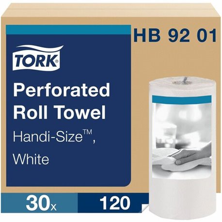 TORK Perforated Roll Paper Towels - 30 / Carton - Absorbent, Perforated, Embossed - White