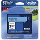 Brother P-Touch TZe Flat Surface Laminated Tape - 45/64" Width - Permanent Adhesive - Thermal Transfer - Blue, Black - 1 Each - 