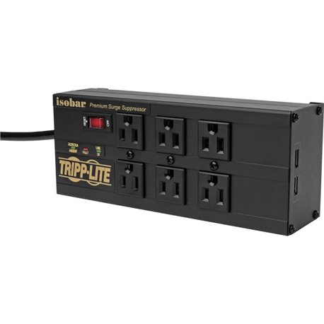 Tripp Lite by Eaton 6-Outlet Surge Suppressor/Protector - 6 x NEMA 5-15R, 2 x USB - 3840 J