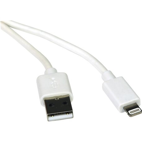 Eaton Tripp Lite Series USB-A to Lightning Sync/Charge Cable (M/M) - MFi Certified, White, 3 ft. (0.9 m) - Lightning/USB for iPa