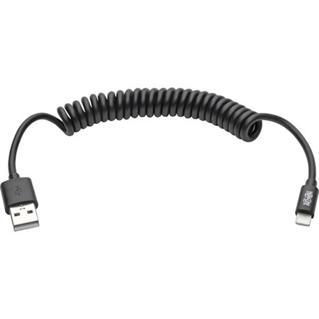 Tripp Lite by Eaton Lightning Connector USB Coiled Cable - 4 ft Lightning/USB Data Transfer Cable for Desktop Computer, iPhone, 