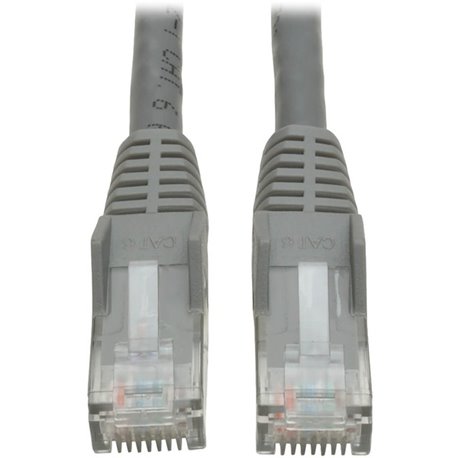 Eaton Tripp Lite Series Cat6 Gigabit Snagless Molded (UTP) Ethernet Cable (RJ45 M/M), PoE, Gray, 7 ft. (2.13 m) - 7ft - 1 x RJ-4