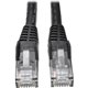 Eaton Tripp Lite Series Cat6 Gigabit Snagless Molded (UTP) Ethernet Cable (RJ45 M/M), PoE, Black, 50 ft. (15.24 m) - for Network