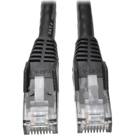 Eaton Tripp Lite Series Cat6 Gigabit Snagless Molded (UTP) Ethernet Cable (RJ45 M/M), PoE, Black, 50 ft. (15.24 m) - for Network