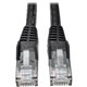 Eaton Tripp Lite Series Cat6 Gigabit Snagless Molded (UTP) Ethernet Cable (RJ45 M/M), PoE, Black, 100 ft. (30.5 m) - 100 ft Cate