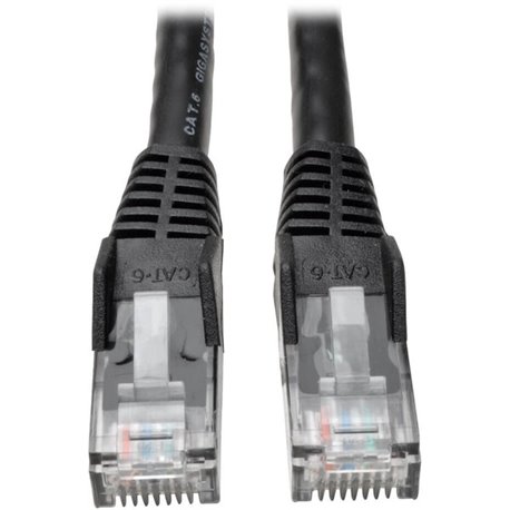 Eaton Tripp Lite Series Cat6 Gigabit Snagless Molded (UTP) Ethernet Cable (RJ45 M/M), PoE, Black, 100 ft. (30.5 m) - 100 ft Cate