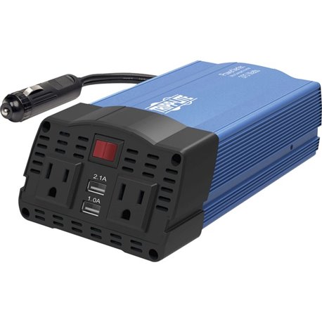 Tripp Lite by Eaton 375W PowerVerter Ultra-Compact Car Inverter with 2 AC Outlets, 2 USB Charging Ports and Battery Cables - Inp