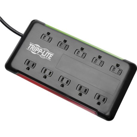 Tripp Lite by Eaton Protect It! 10-Outlet Surge Protector, 6 ft. Cord, 2880 Joules, Black Housing - 10 x NEMA 5-15R - 1800 VA - 