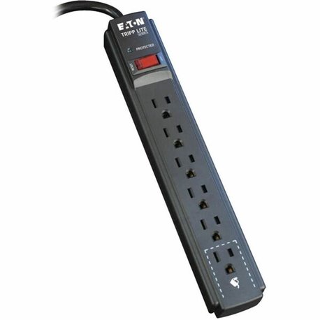 Eaton Tripp Lite Series Protect It! 6-Outlet Surge Protector, 6 ft. Cord, 790 Joules, Diagnostic LED, Black Housing - 6 x NEMA 5