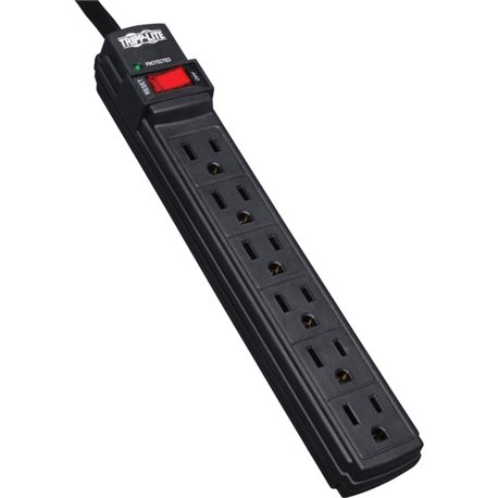 Tripp Lite by Eaton Protect It! 6-Outlet Surge Protector, 6 ft. Cord, 360 Joules, Diagnostic LED, Black Housing - 6 x NEMA 5-15R