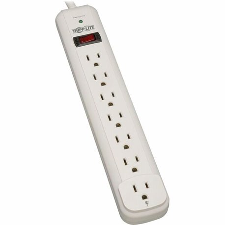 Tripp Lite by Eaton Protect It! 7-Outlet Surge Protector, 12 ft. Cord, 1080 Joules, Diagnostic LED, Light Gray Housing - 7 x NEM