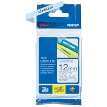 Brother P-Touch TZe Laminated Tape - 15/32" Width - Pastel Blue, Clear - 1 Each