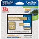 Brother P-Touch TZe Laminated Tape - 15/32" Width - Thermal Transfer - White, Satin Gold - Plastic - 1 Each - Water Resistant - 