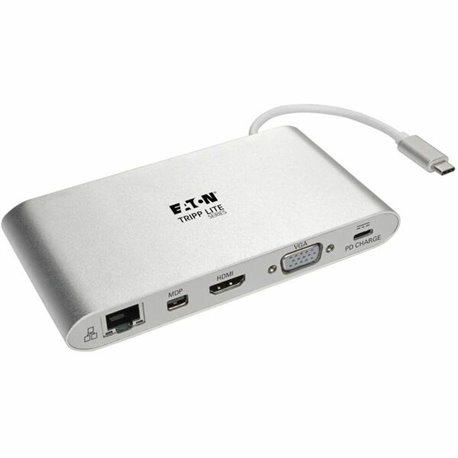 Eaton Tripp Lite Series USB-C Dock, Dual Display - 4K HDMI/mDP, VGA, USB 3.x (5Gbps), USB-A/C Hub, GbE, Memory Card, 100W PD Cha