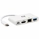 Eaton Tripp Lite Series USB-C Multiport Adapter - 4K HDMI, USB 3.x (5Gbps) Hub Port, GbE, 60W PD Charging, HDCP, White - Docking