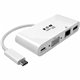 Eaton Tripp Lite Series USB-C Multiport Adapter, VGA, USB 3.x (5Gbps) Hub Port, Gigabit Ethernet and 60W PD Charging, White - fo