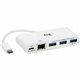 Eaton Tripp Lite Series 3-Port USB-C Hub - USB 3.x (5Gpbs) Hub Ports, Gigabit Ethernet, 60W PD Charging, White - USB 3.1 Type C 