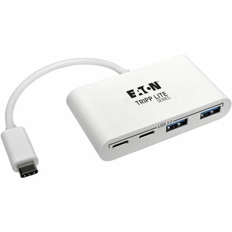 Eaton Tripp Lite Series 4-Port USB-C Hub, USB 3.x (5Gbps), 2x USB-A, 2x USB-C, White - USB Type C - External - 4 USB Port(s) - 2