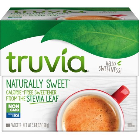 Truvia Cargill All Natural Sweetener Packets - Natural Sweetener - 80/Box