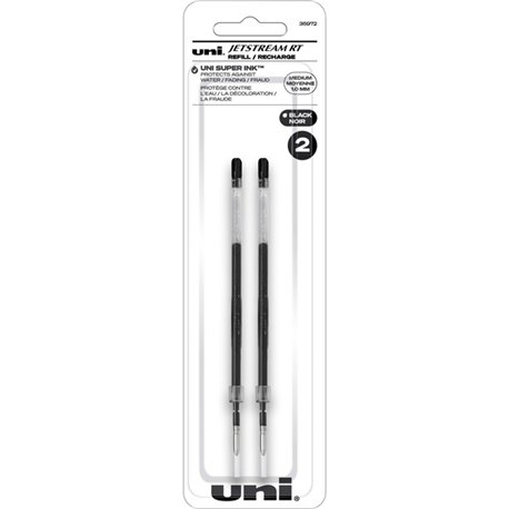 uni Jetstream RT Ballpoint Pen Refills - 1 mm, Medium Point - Black Ink - Super Ink, Water Resistant Ink, Fade Resistant, Fraud 