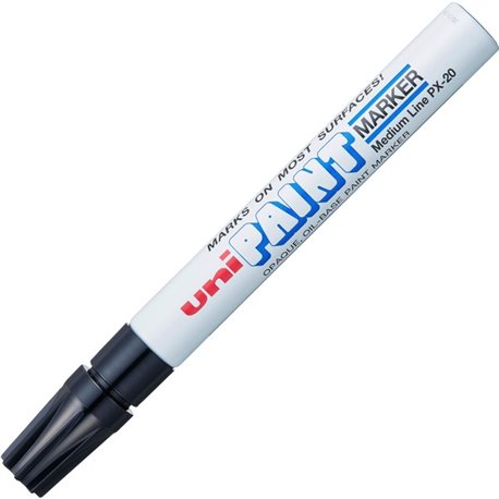 uni uni-Paint PX-20 Oil-Based Paint Marker - Medium Marker Point - Black Oil Based Ink - 1 Each