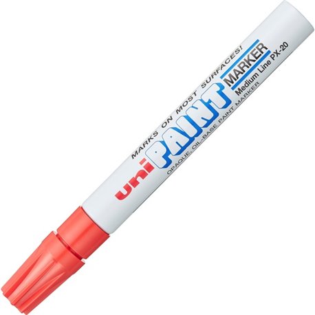 uni uni-Paint PX-20 Oil-Based Paint Marker - Medium Marker Point - Red Oil Based Ink - White Barrel - 1 Each