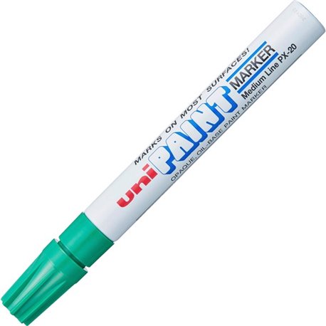 uni uni-Paint PX-20 Oil-Based Paint Marker - Medium Marker Point - Green Oil Based Ink - White Barrel - 1 Each